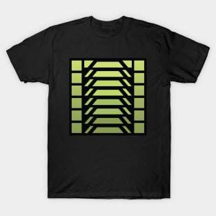 “Dimensional Stairway (No.1)” - V.6 Green - (Geometric Art) (Dimensions) - Doc Labs T-Shirt